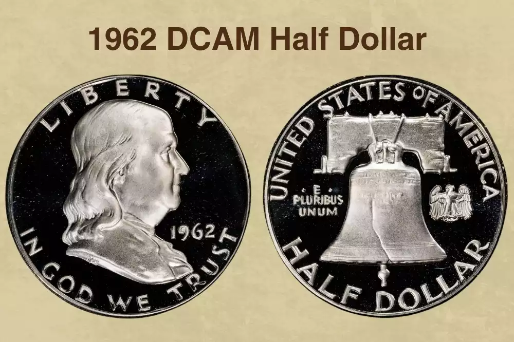 1962 Franklin half dollar proof showing Deep Cameo (DCAM) contrast with frosted portrait against mirror fields